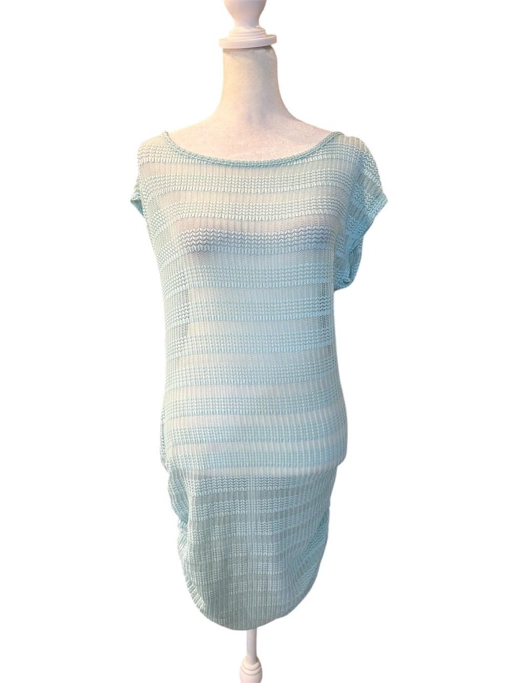 Jordan Taylor Light Aqua Open-Knit Swim Cover Up Made is‎ USA Small